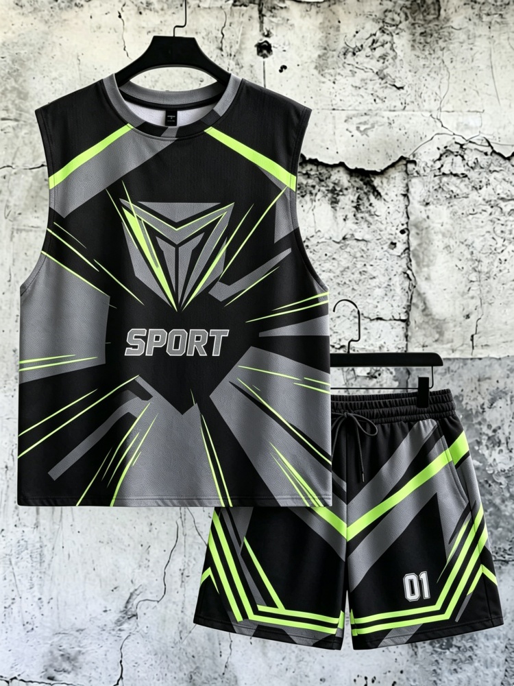 Fitness & Nutrition Lab - Men's Geometric Sport Print Sleeveless Tank
