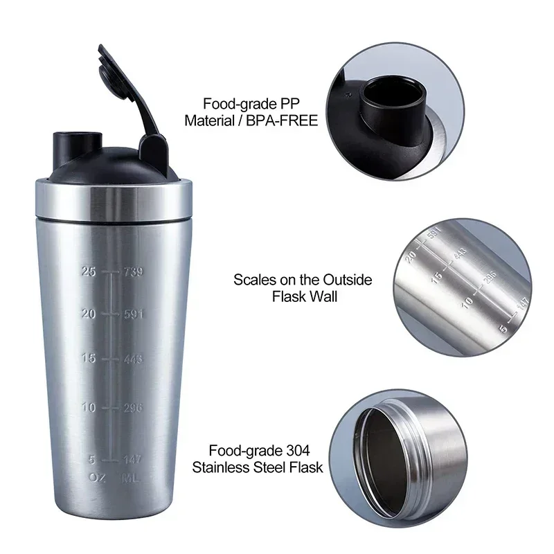 Stainless Steel Protein Shaker - Nutrition For Fitness 评论和价格