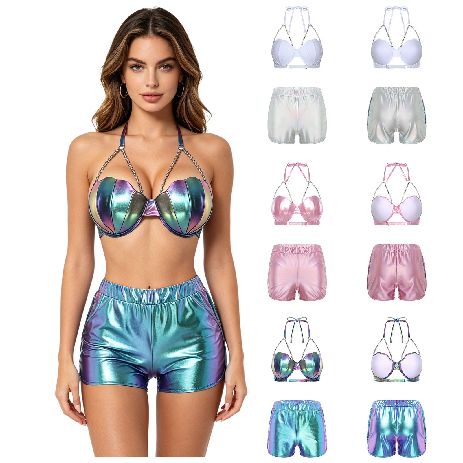 Women Metallic Shiny Swimwear  - Fitness & Nutrition Lab 评论和价格